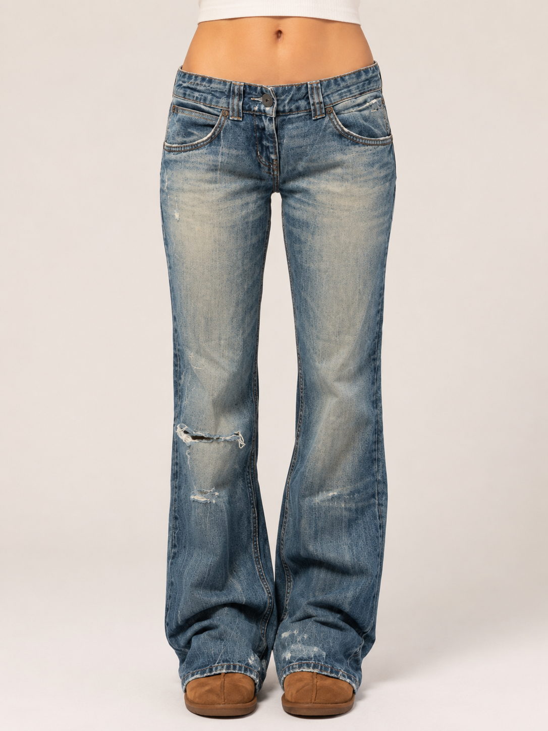 Vintage Low-Rise Flare Jeans