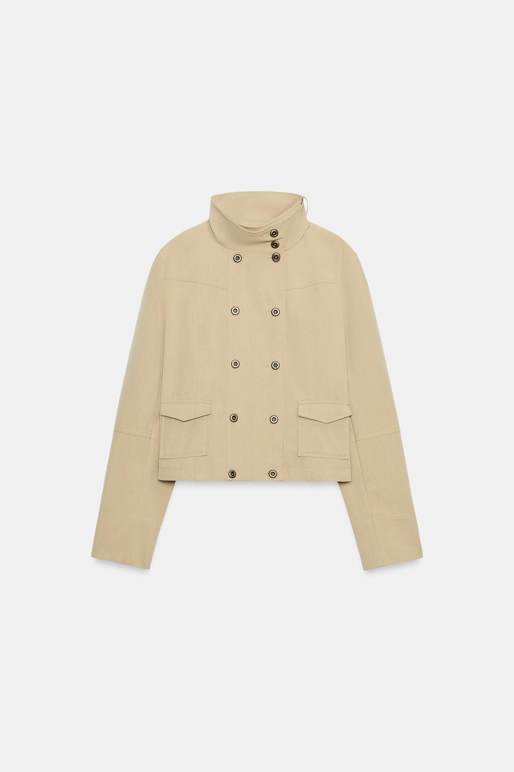 High-Collar Pocket Jacket