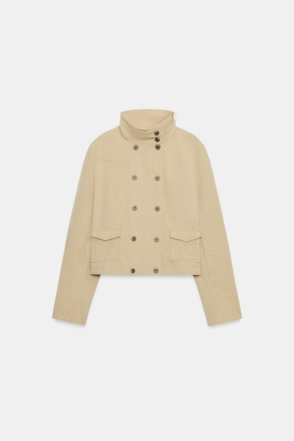 High-Collar Pocket Jacket