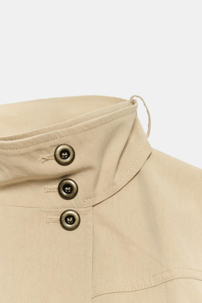 High-Collar Pocket Jacket