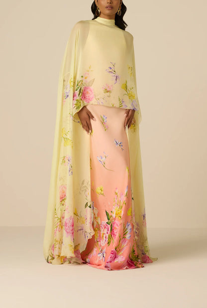 Avya High-Low Cape Dress