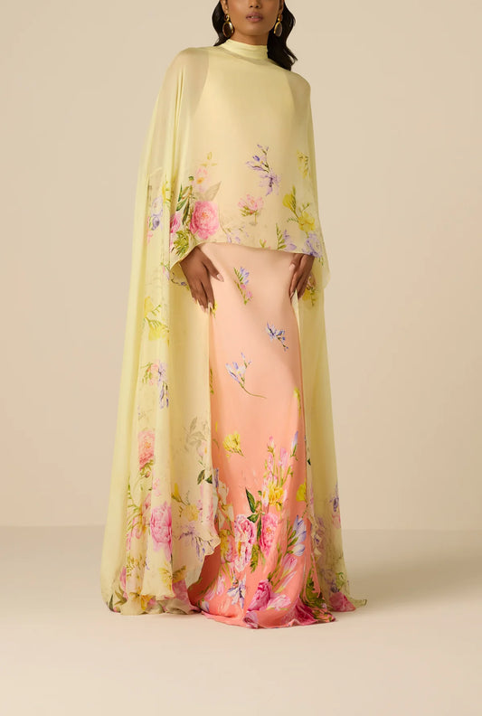 Avya High-Low Cape Dress