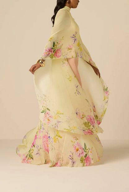 Avya High-Low Cape Dress
