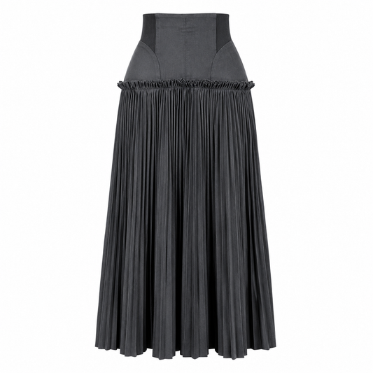 Sculpted Pleat Maxi Skirt