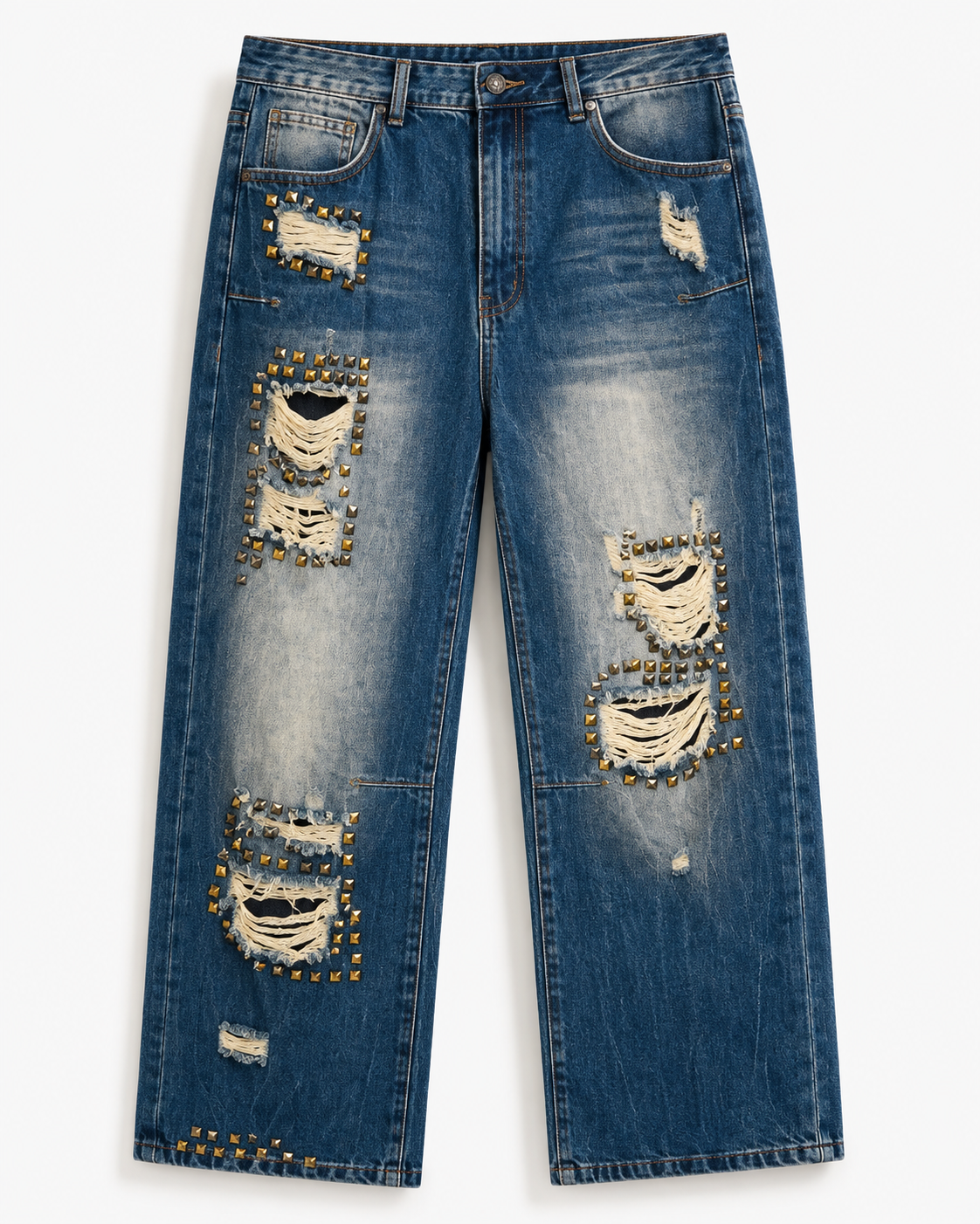 Rebel Stud Distressed Jeans