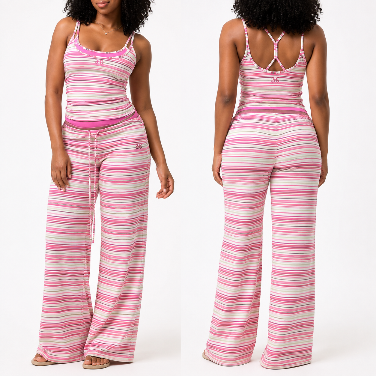 Pink Stripe Lounge Set