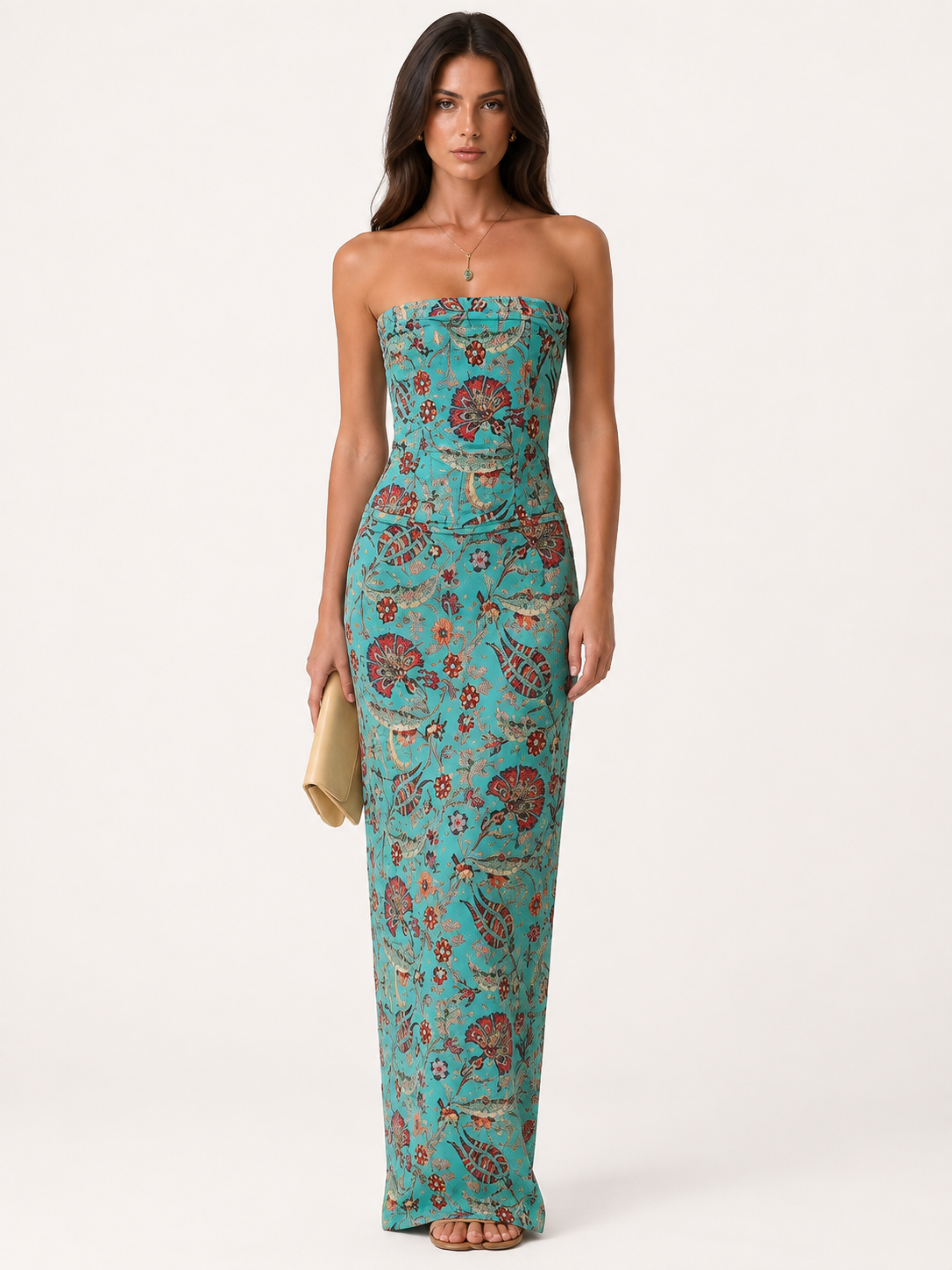 Turquoise Garden Muse Maxi Dress