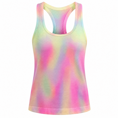 Swiftly Tech Psychedelic Rainbow Racerback Tank