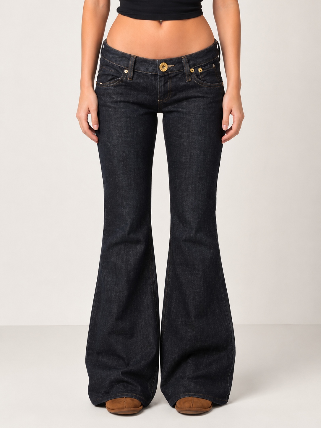 Vintage Low-Rise Flare Jeans