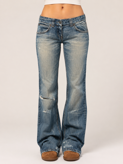 Vintage Low-Rise Flare Jeans
