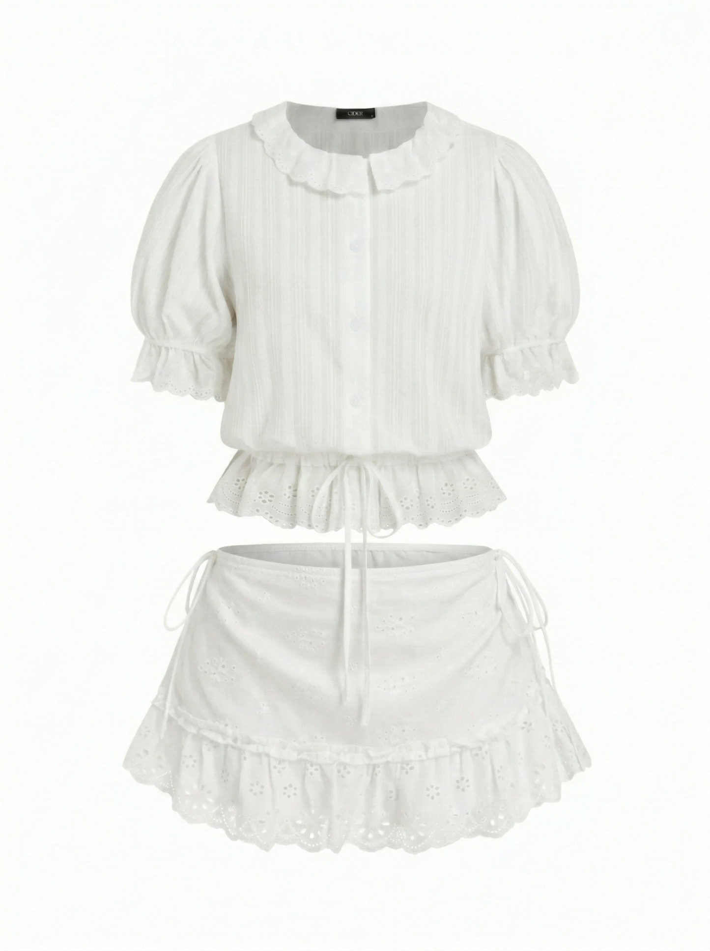 Puff Sleeve Ruffle Co-ord