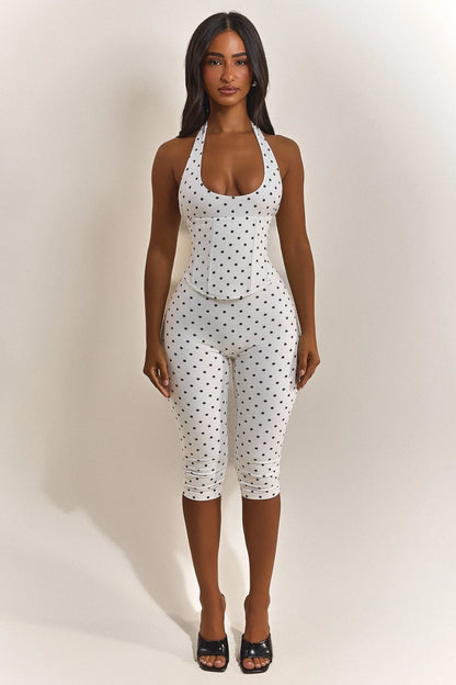 Sandra Capri Jumpsuit in Polka Dot