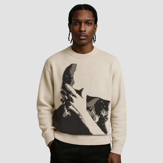Life Hidden Face Knit Sweater