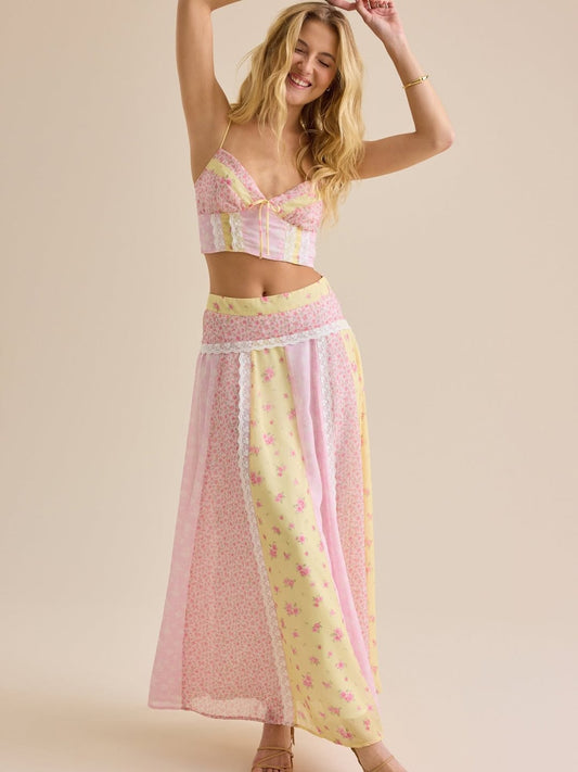 Buttercup Floral Top And Skirt Set